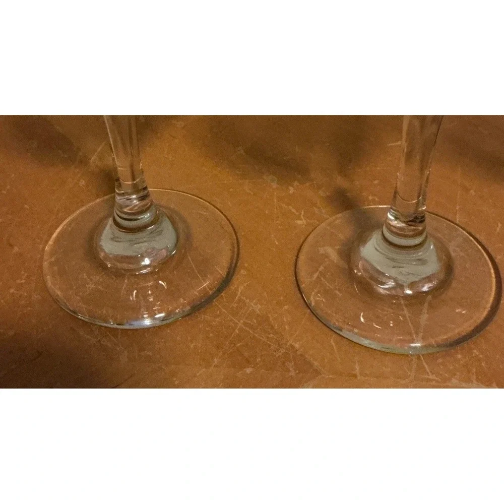 Libbey Winter Scene Set Of 3 Wine Water Glasses Frosted Trees Gold Rims - Picture 5 of 9